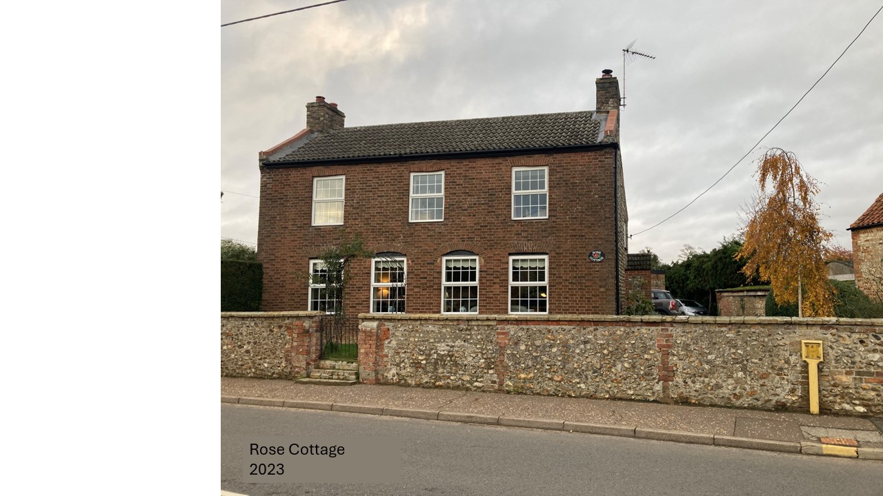 Rose Cottage, Lynn Road, Stoke Ferry – with a history of the Eggett’s and Manning’s Building firms.
